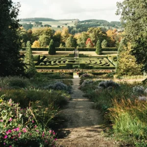 Chatsworth autumn-arcadia-maze-1920x920 Scalamandre Chatsworth Chintz Fh Aqua Blue Pink Red Green Multi Color Rose Peony Bouquet with Ribbon English Garden Historical Prints Bouquet USD 364/y