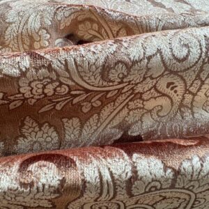 IMG_6263 1 EV24 23"x25" Tassinari & Chatel MEILLIANT BRIQUE Silk Cotton Red Damask Historic Botanical