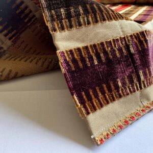 2.5yard Scalamandre Colony Indianapolis Silk Velvet Cut Velvet Burnt Raspberry Red Purple Brown Chocolate MSRP USD 830/Y