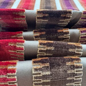 2.5yard Scalamandre Colony Indianapolis Silk Velvet Cut Velvet Burnt Raspberry Red Purple Brown Chocolate MSRP USD 830/Y