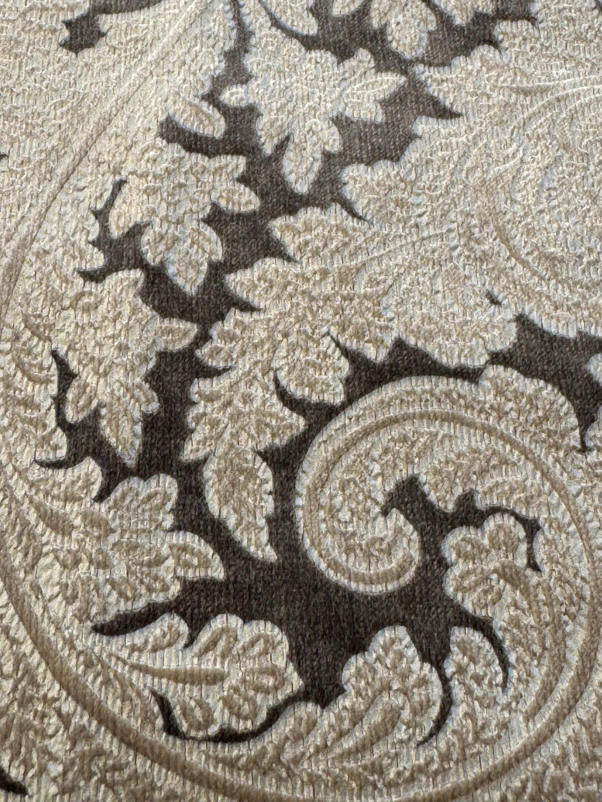 IMG_6311 1 EV24 23"x25" Tassinari & Chatel MEILLIANT BRIQUE Silk Cotton Red Damask Historic Botanical