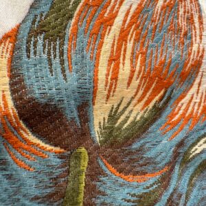 IMG_6315 1.2yard Scalamandre Frida Kahlo Cream/multi Mexican Floral & Fruits Frida Kahlo Old World Weavers Flower Lampas MSRP USD 546/y