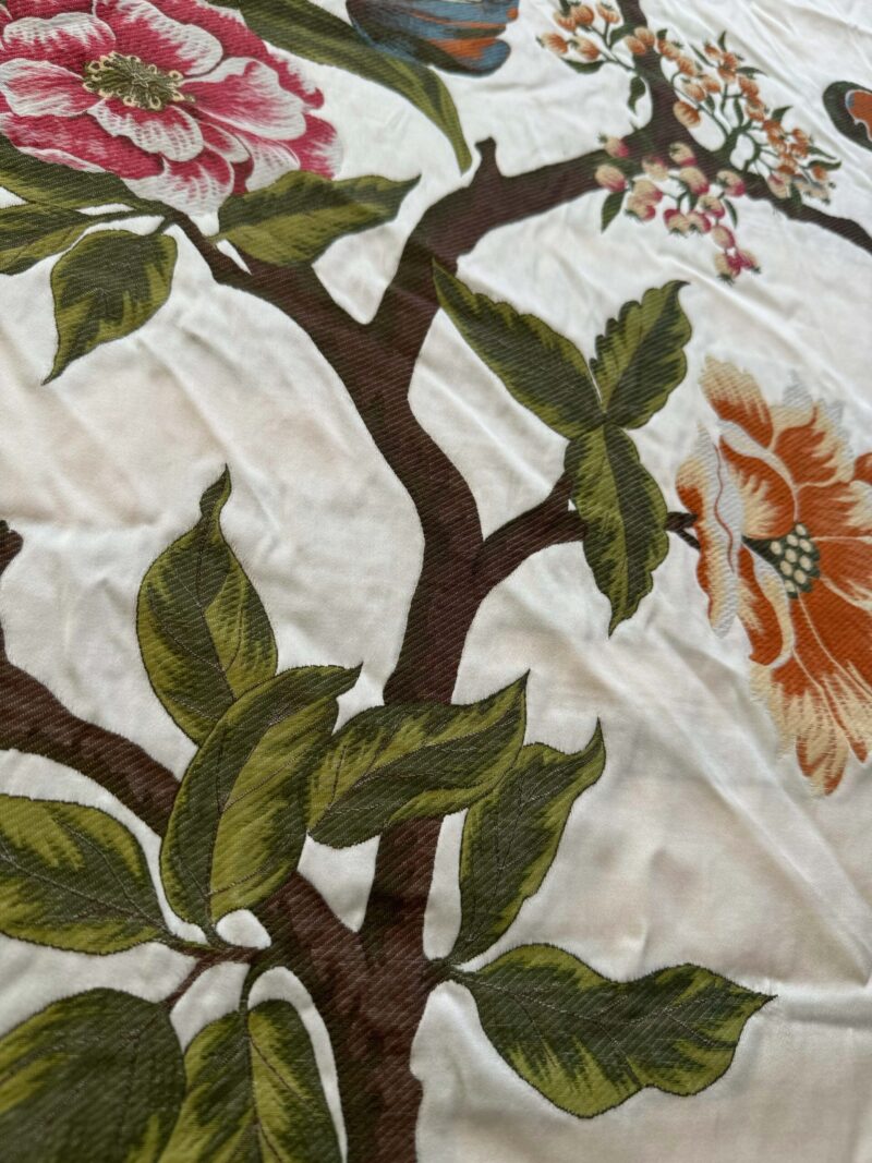 IMG_6316 1.2yard Scalamandre Frida Kahlo Cream/multi Mexican Floral & Fruits Frida Kahlo Old World Weavers Flower Lampas MSRP USD 546/y