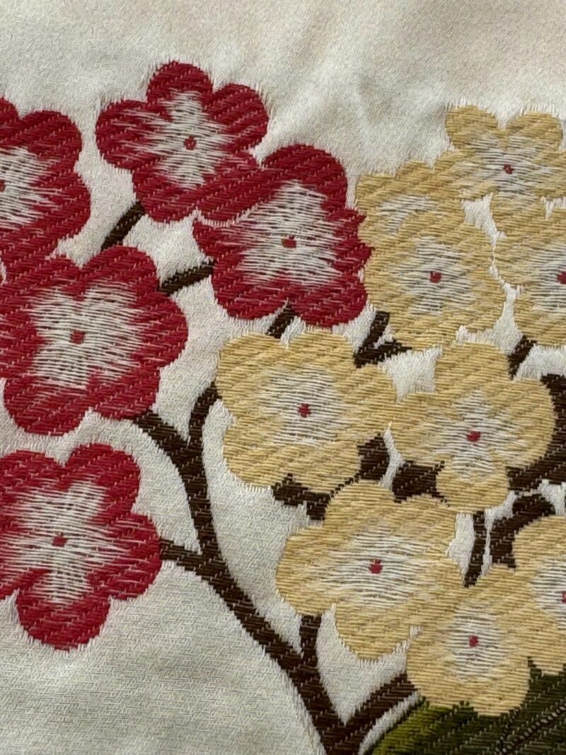 IMG_6317 1.2yard Scalamandre Frida Kahlo Cream/multi Mexican Floral & Fruits Frida Kahlo Old World Weavers Flower Lampas MSRP USD 546/y