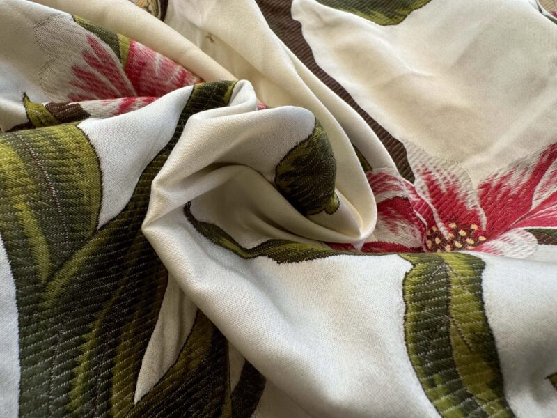 IMG_6320 1.2yard Scalamandre Frida Kahlo Cream/multi Mexican Floral & Fruits Frida Kahlo Old World Weavers Flower Lampas MSRP USD 546/y