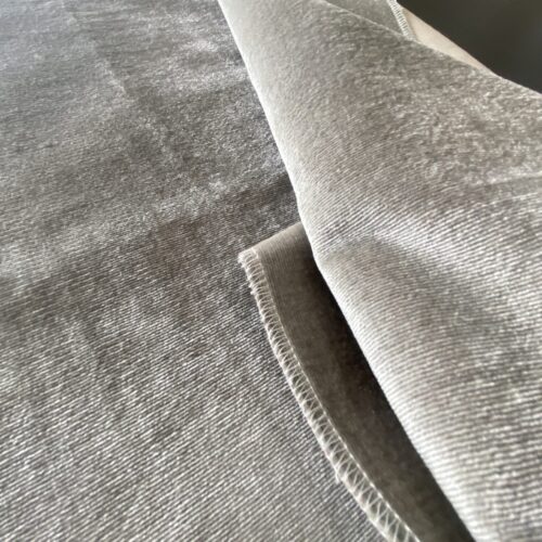 33 Berkbox73 Square Silk by Colony Old World Weavers Metropolis Silk Velvet Steel Grey 27x18" MSRP USD 400+/y