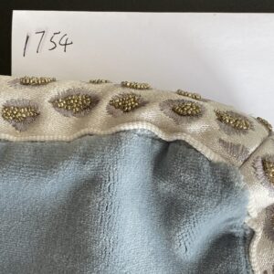 Pillow Case only Scalamandre Catwalk Pillow Velvet with beaded edge 20x20" pale Sky Blue MSRP00+