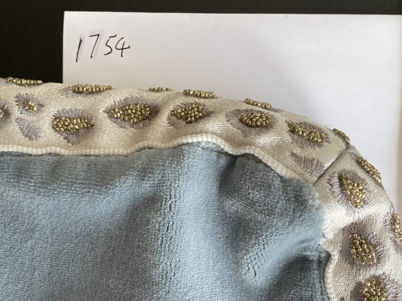 Pillow Case only Scalamandre Catwalk Pillow Velvet with beaded edge 20x20" pale Sky Blue MSRP00+