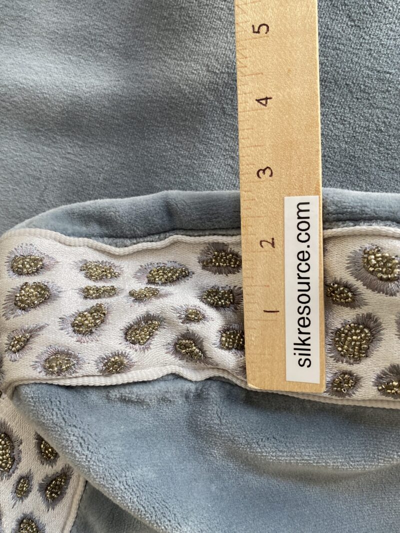 Pillow Case only Scalamandre Catwalk Pillow Velvet with beaded edge 20x20" pale Sky Blue MSRP00+