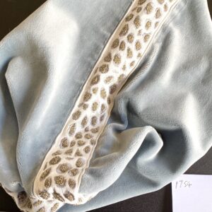 Pillow Case only Scalamandre Catwalk Pillow Velvet with beaded edge 20x20" pale Sky Blue MSRP00+