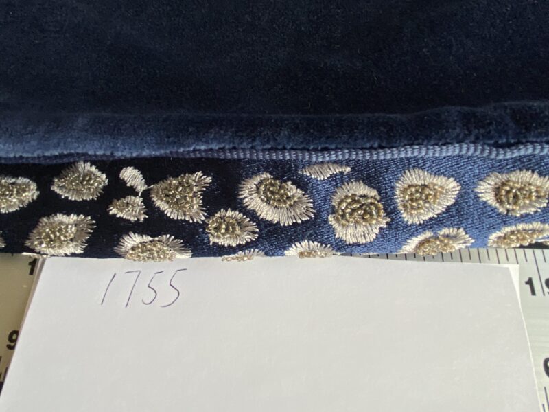 Pillow Case only Scalamandre Catwalk Pillow Velvet with beaded edge 20x20" Deep Navy Blue MSRP00+