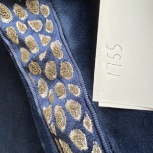 Pillow Case only Scalamandre Catwalk Pillow Velvet with beaded edge 20x20" Deep Navy Blue MSRP00+