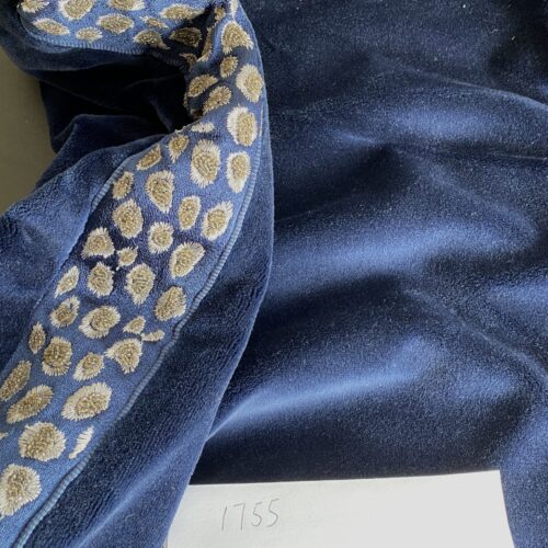 IMG_7249 Pillow Case only Scalamandre Catwalk Pillow Velvet with beaded edge 20x20" Deep Navy Blue MSRP00+