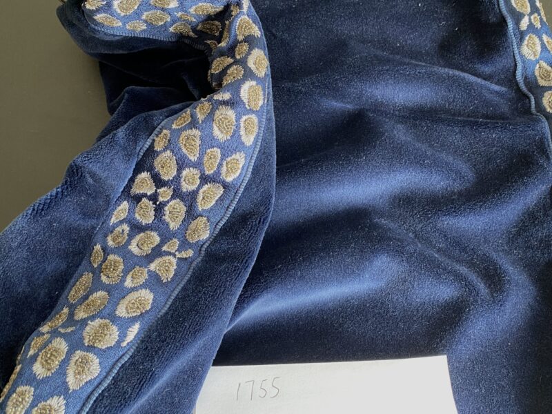 Pillow Case only Scalamandre Catwalk Pillow Velvet with beaded edge 20x20" Deep Navy Blue MSRP00+