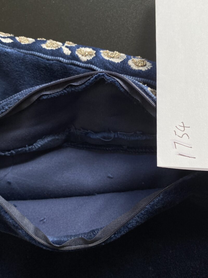 Pillow Case only Scalamandre Catwalk Pillow Velvet with beaded edge 20x20" Deep Navy Blue MSRP00+