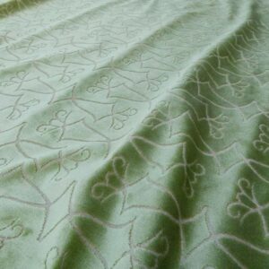 P1030338 Scalamandre Princess Aida Bamboo Green Cut Velvet Silky  Old World Weavers MSRP USD 265/Y