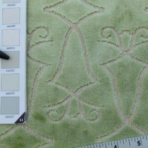 P1030342 Scalamandre Princess Aida Bamboo Green Cut Velvet Silky  Old World Weavers MSRP USD 265/Y
