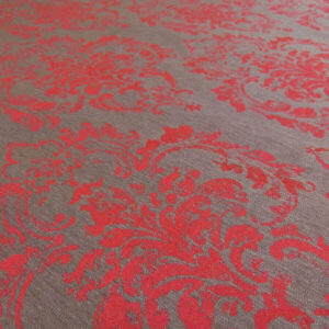 P1100036 Scalamandre Agios Damask Red On Brown Magnificent Renaissance Damask Fil Coupe Old World Weavers  MSRP USD 296/Y