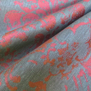 P1100039 Scalamandre Agios Damask Red On Brown Magnificent Renaissance Damask Fil Coupe Old World Weavers  MSRP USD 296/Y