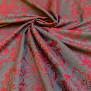 P1100040 Scalamandre Agios Damask Red On Brown Magnificent Renaissance Damask Fil Coupe Old World Weavers  MSRP USD 296/Y