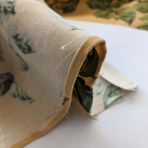 PXL_20240925_174021930 13 EV38 Scalamandre Upland Hand Printed Union Cloth Straw Yellow Floral Berry pheasant bird 1.2y x 53"