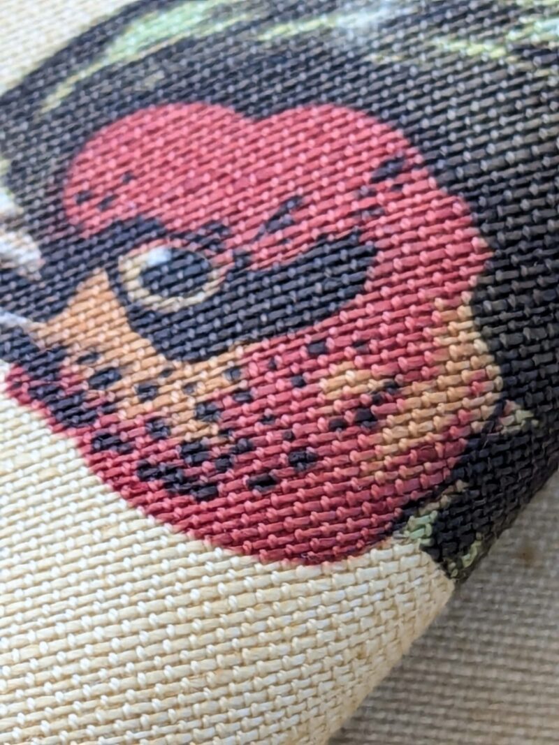 PXL_20240925_174102263 13 EV38 Scalamandre Upland Hand Printed Union Cloth Straw Yellow Floral Berry pheasant bird 1.2y x 53"