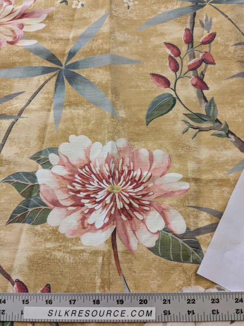 PXL_20240925_180054518 18 EV38 Scalamandre Lelievre  Printemps De Chine Yellow Floral Tree Foliage Botanical 1.2y