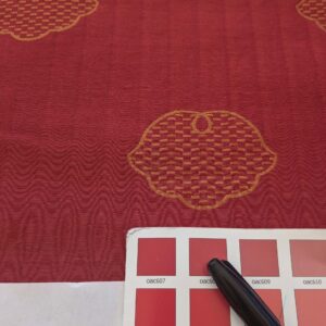 PXL_20240926_200007803 10 EV39 2.4y Scalamandre Colony Fan Faliero Small Scale Red Gold Classy Art Deco