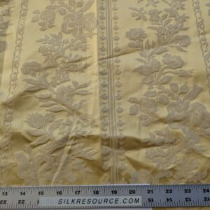 PXL_20241001_173719931 17 EV39 2.4y Scalamandre Lelievre VALOGNES JAUNE Yellow damask French Neoclassical Floral Stripe MSRP USD500+/Yard