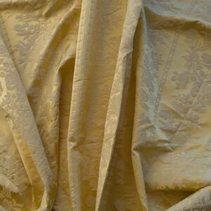PXL_20241001_173904034 17 EV39 2.4y Scalamandre Lelievre VALOGNES JAUNE Yellow damask French Neoclassical Floral Stripe MSRP USD500+/Yard