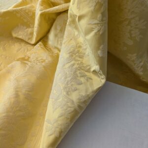 PXL_20241001_173932568 17 EV39 2.4y Scalamandre Lelievre VALOGNES JAUNE Yellow damask French Neoclassical Floral Stripe MSRP USD500+/Yard