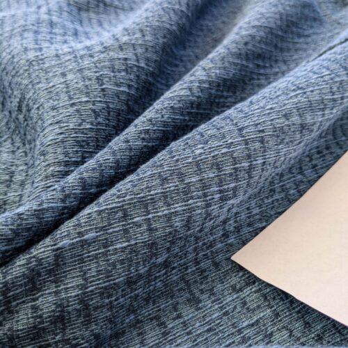 PXL_20241002_202509647 16 EV41 2.4y x 54"  Scalamandre Colony Collection Ceylon Unito Prussia Blue Texture Solid MSRP USD 360/y