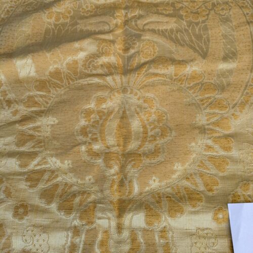 PXL_20241003_170841066 3 EV42 2.4y x 53"w Scalamandre Pugin Gold on Yellow Strie Silk Damask Neoclassical MSRP USD298/y Piece A