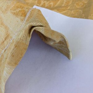 3 EV42 2.4y x 53"w Scalamandre Pugin Gold on Yellow Strie Silk Damask Neoclassical MSRP USD298/y Piece A