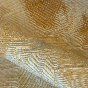 3 EV42 2.4y x 53"w Scalamandre Pugin Gold on Yellow Strie Silk Damask Neoclassical MSRP USD298/y Piece A