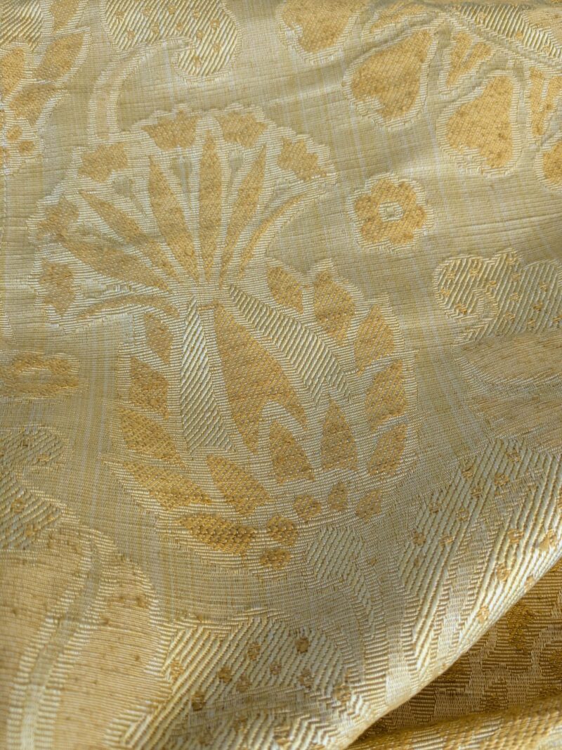 3 EV42 2.4y x 53"w Scalamandre Pugin Gold on Yellow Strie Silk Damask Neoclassical MSRP USD298/y Piece A
