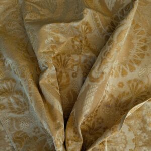 3 EV42 2.4y x 53"w Scalamandre Pugin Gold on Yellow Strie Silk Damask Neoclassical MSRP USD298/y Piece A