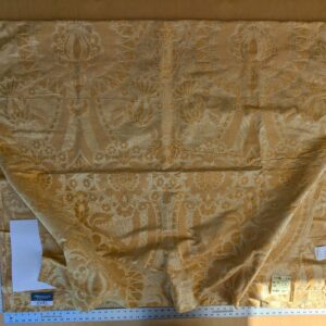 4 EV42 2.4y x 54"w Scalamandre Pugin Gold on Yellow Strie Silk Damask Neoclassical MSRP USD298/y Piece B