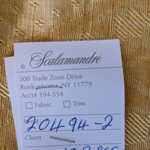 4 EV42 2.4y x 54"w Scalamandre Pugin Gold on Yellow Strie Silk Damask Neoclassical MSRP USD298/y Piece B