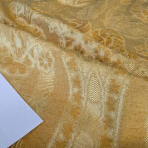 4 EV42 2.4y x 54"w Scalamandre Pugin Gold on Yellow Strie Silk Damask Neoclassical MSRP USD298/y Piece B