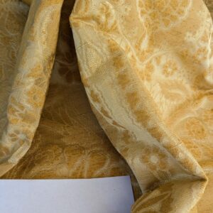 4 EV42 2.4y x 54"w Scalamandre Pugin Gold on Yellow Strie Silk Damask Neoclassical MSRP USD298/y Piece B