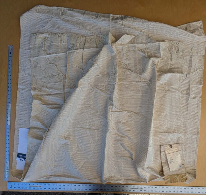 PXL_20241003_175102565 13 EV42 2.3y x 52" Scalamandre “sabrina Gaufre” Damask French Dove Cream Gold Silk Stripe Floral