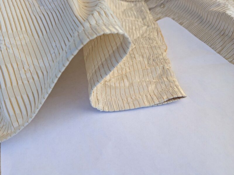 PXL_20241003_175125002 13 EV42 2.3y x 52" Scalamandre “sabrina Gaufre” Damask French Dove Cream Gold Silk Stripe Floral