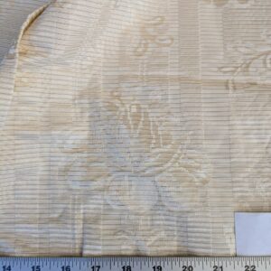 PXL_20241003_175233040 13 EV42 2.3y x 52" Scalamandre “sabrina Gaufre” Damask French Dove Cream Gold Silk Stripe Floral