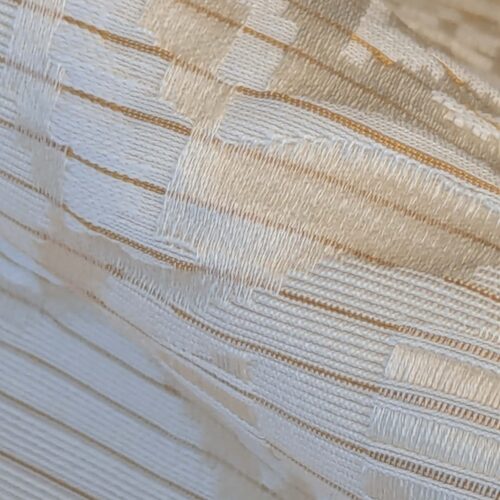 PXL_20241003_175253868 13 EV42 2.3y x 52" Scalamandre “sabrina Gaufre” Damask French Dove Cream Gold Silk Stripe Floral