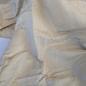 PXL_20241003_175335386 13 EV42 2.3y x 52" Scalamandre “sabrina Gaufre” Damask French Dove Cream Gold Silk Stripe Floral