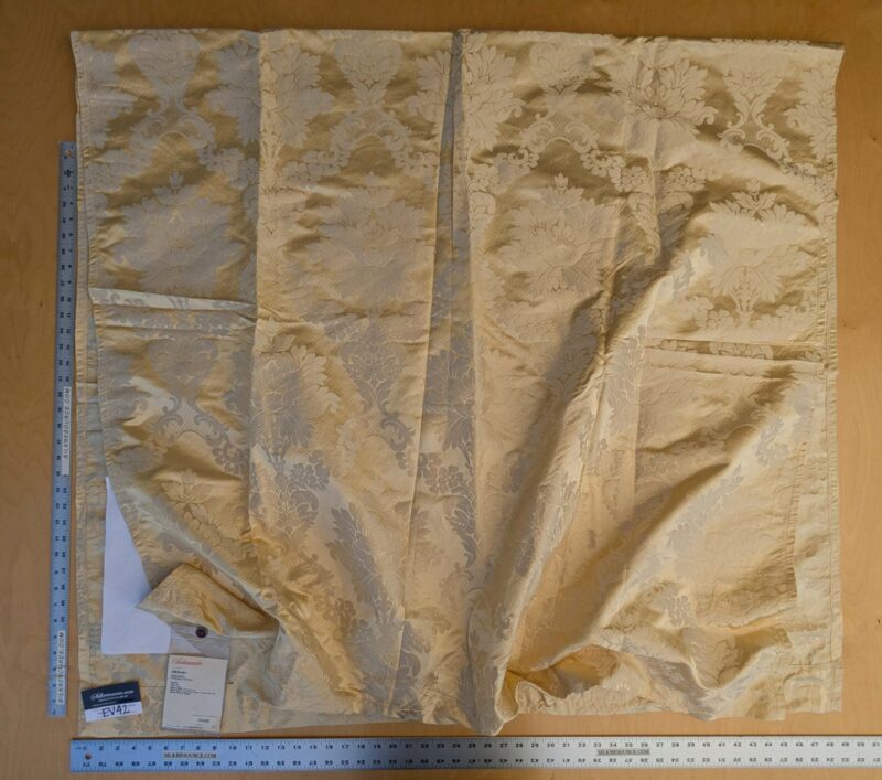PXL_20241003_190235218 21 EV42 2.4y x 51"w Scalamandre Fornarina Ivory Silk Damask Medallion MSRP USD 648/Y