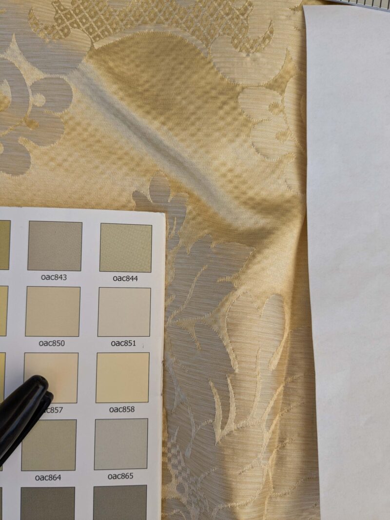 PXL_20241003_191421701 21 EV42 2.4y x 51"w Scalamandre Fornarina Ivory Silk Damask Medallion MSRP USD 648/Y