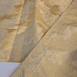 PXL_20241003_191449089 21 EV42 2.4y x 51"w Scalamandre Fornarina Ivory Silk Damask Medallion MSRP USD 648/Y