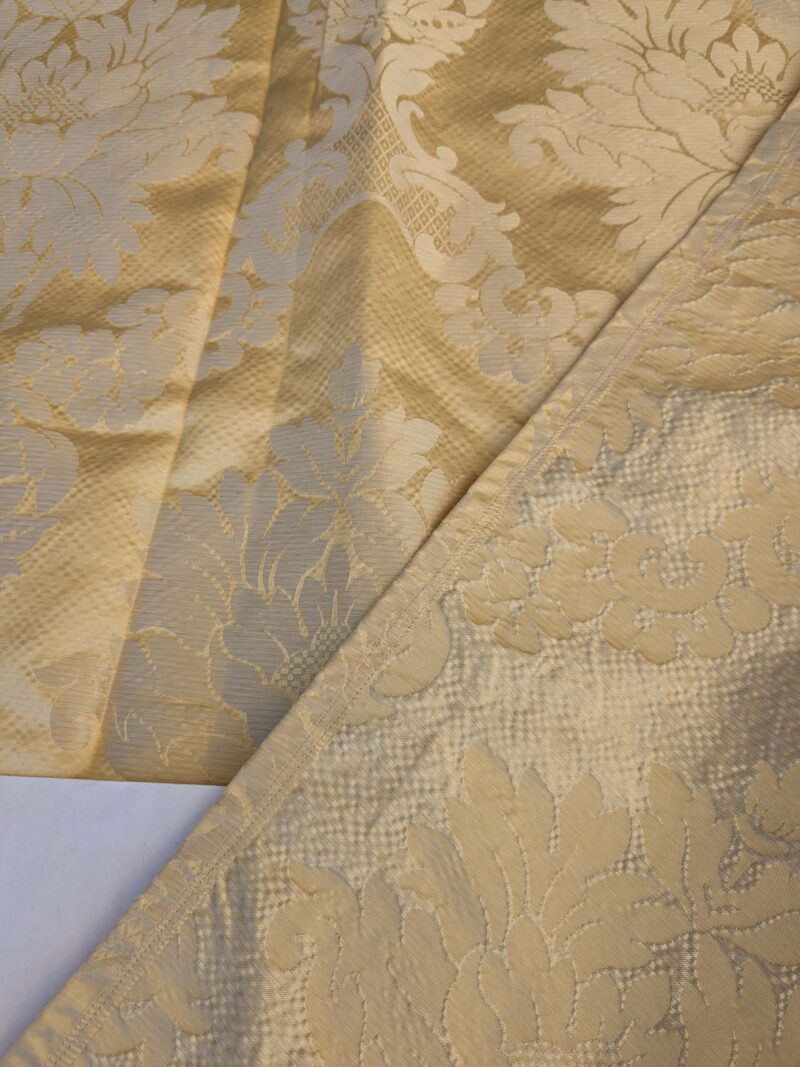 PXL_20241003_191449089 21 EV42 2.4y x 51"w Scalamandre Fornarina Ivory Silk Damask Medallion MSRP USD 648/Y